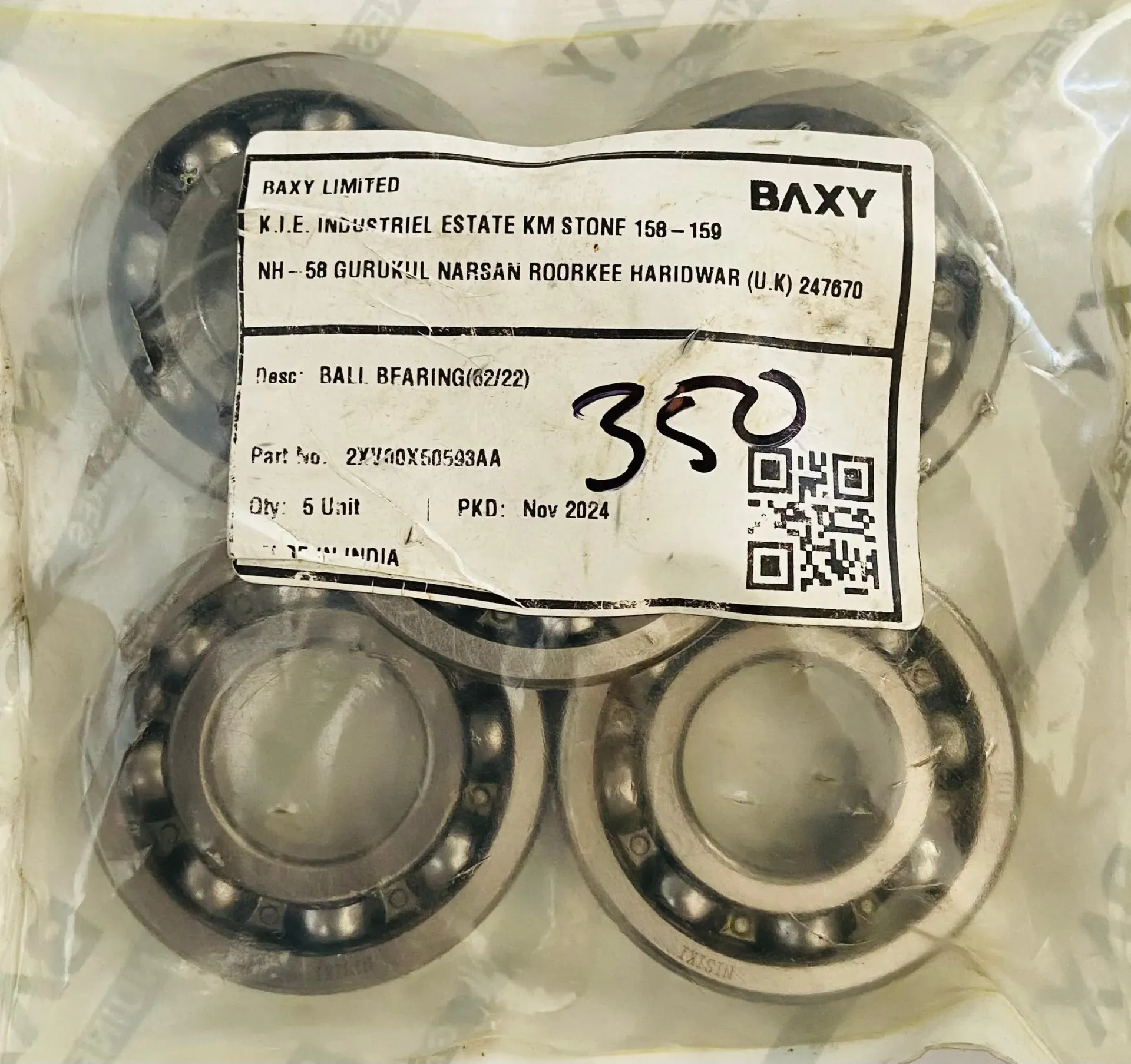 [2XV00X50593AA] BALL BEARING (62/22)
